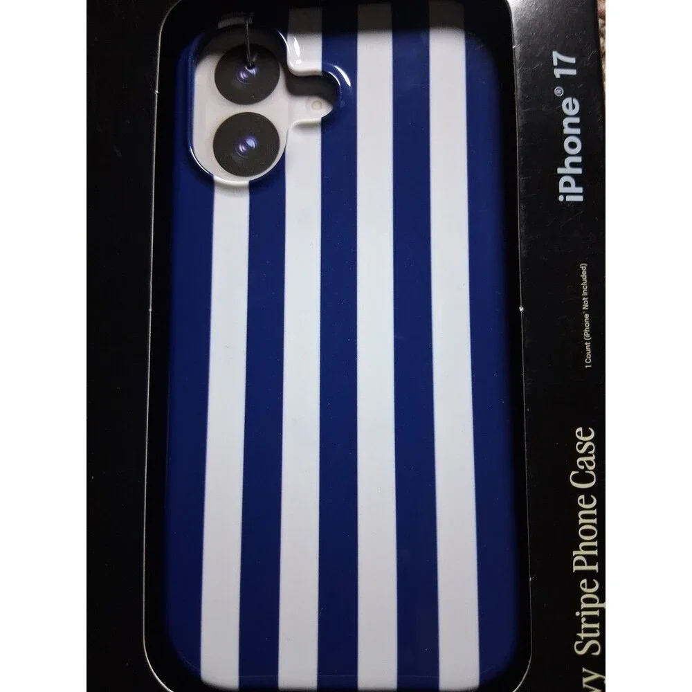 Hello Lux iPhone 17 Plus Blue Stripe Phone Case